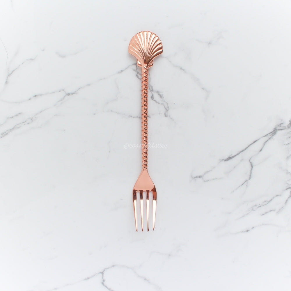Brass Rose Gold Clam Shell Spoon