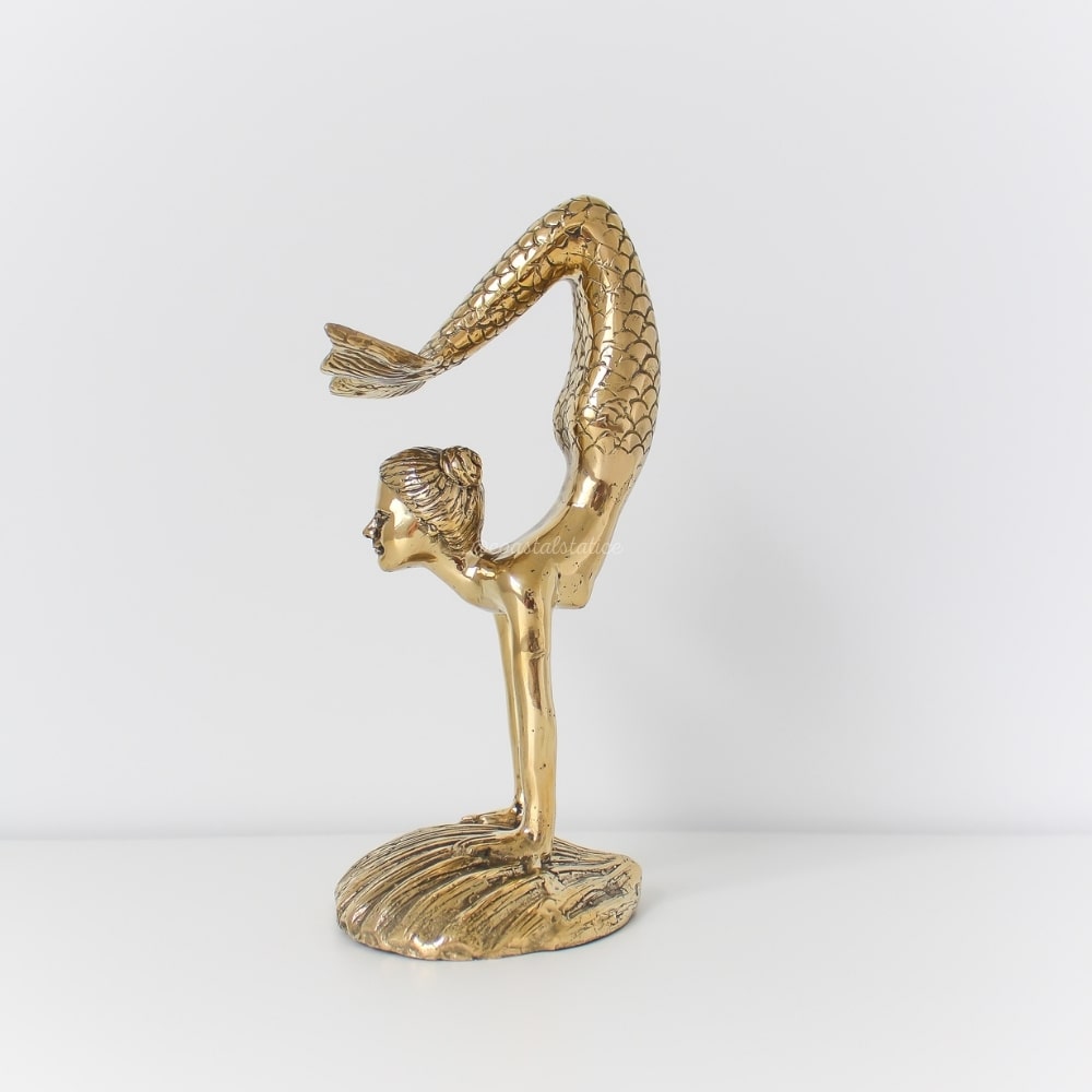 Brass Handstand Mermaid Sculpture