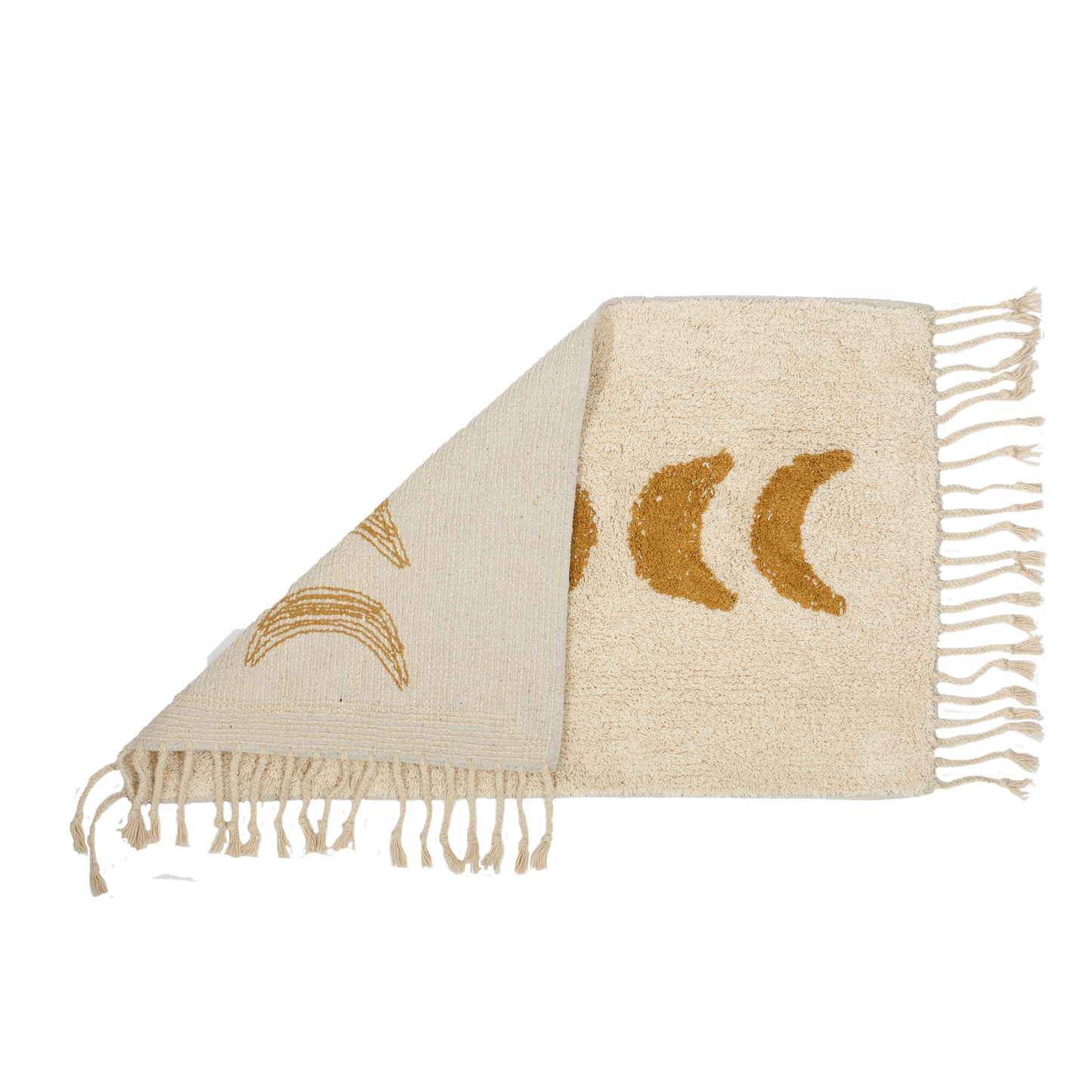 Moon Phase Bath Mat with Tassels