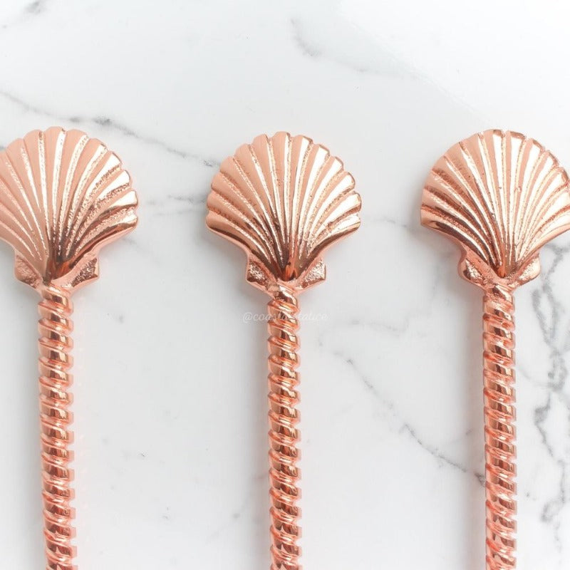 Brass Rose Gold Clam Shell Spoon