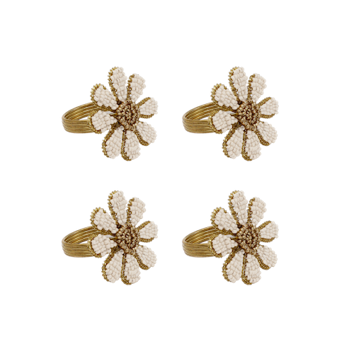 Beaded Daisy Napkin Rings (Set/2)