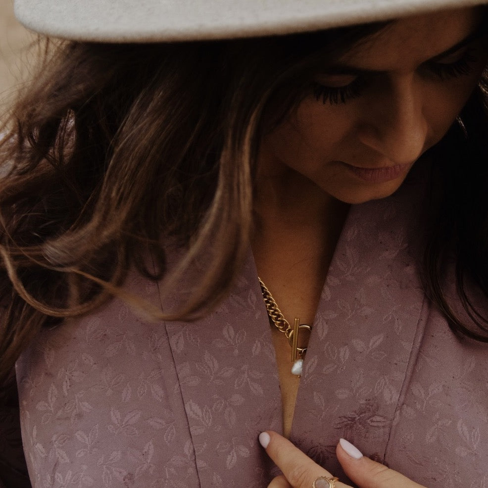 Chunky Chain Pearl Necklace