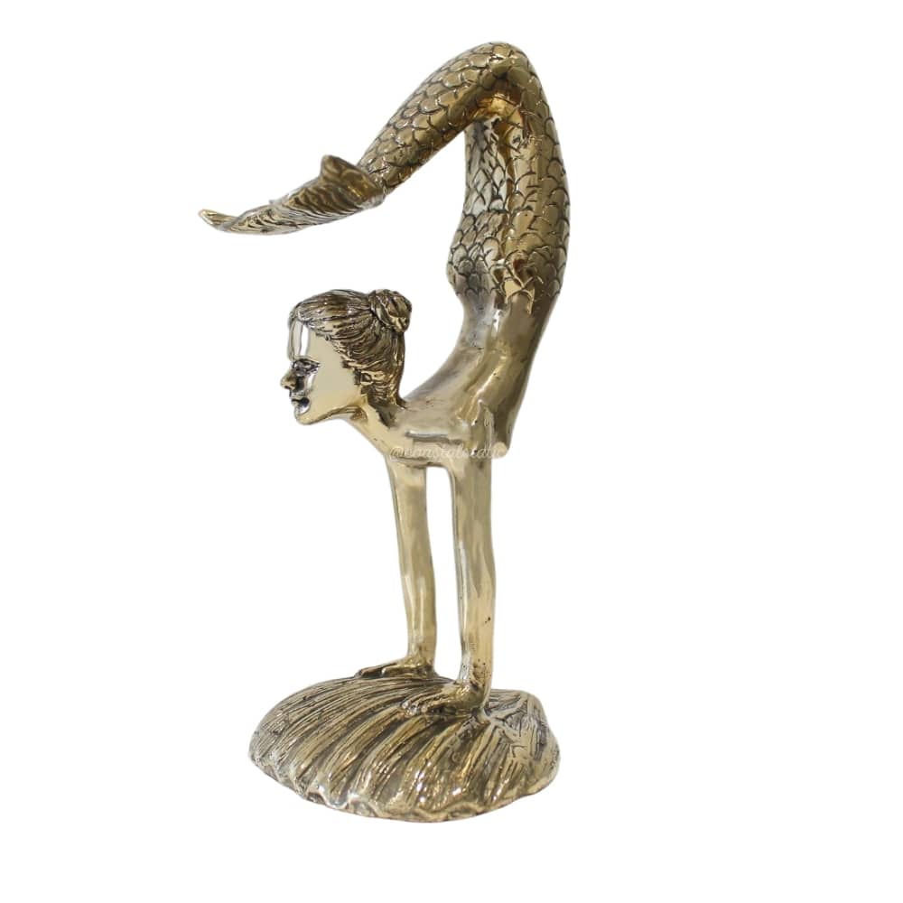 Brass Handstand Mermaid Sculpture