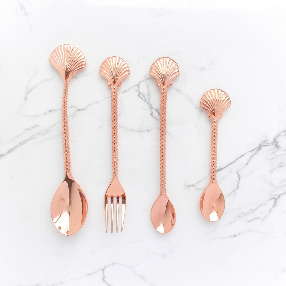 Brass Rose Gold Clam Shell Spoon