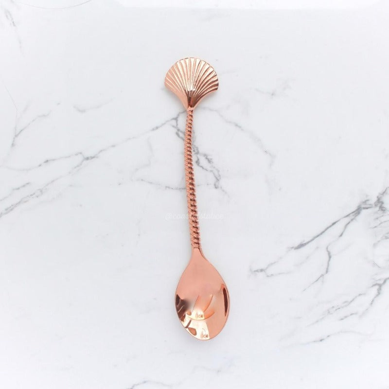 Brass Rose Gold Clam Shell Spoon