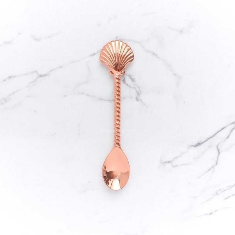 Brass Rose Gold Clam Shell teaspoon