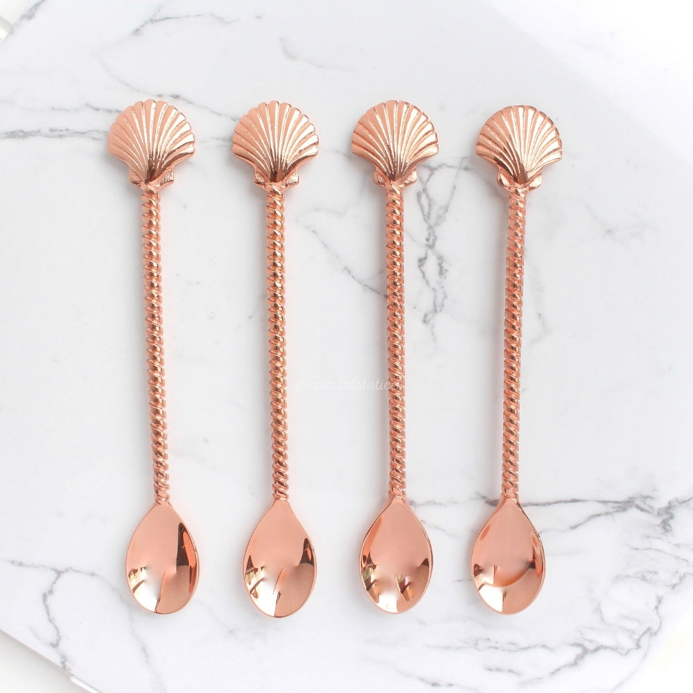 Brass Rose Gold Clam Shell Spoon