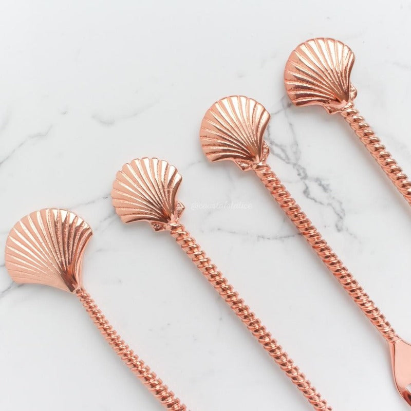 Brass Rose Gold Clam Shell Spoon