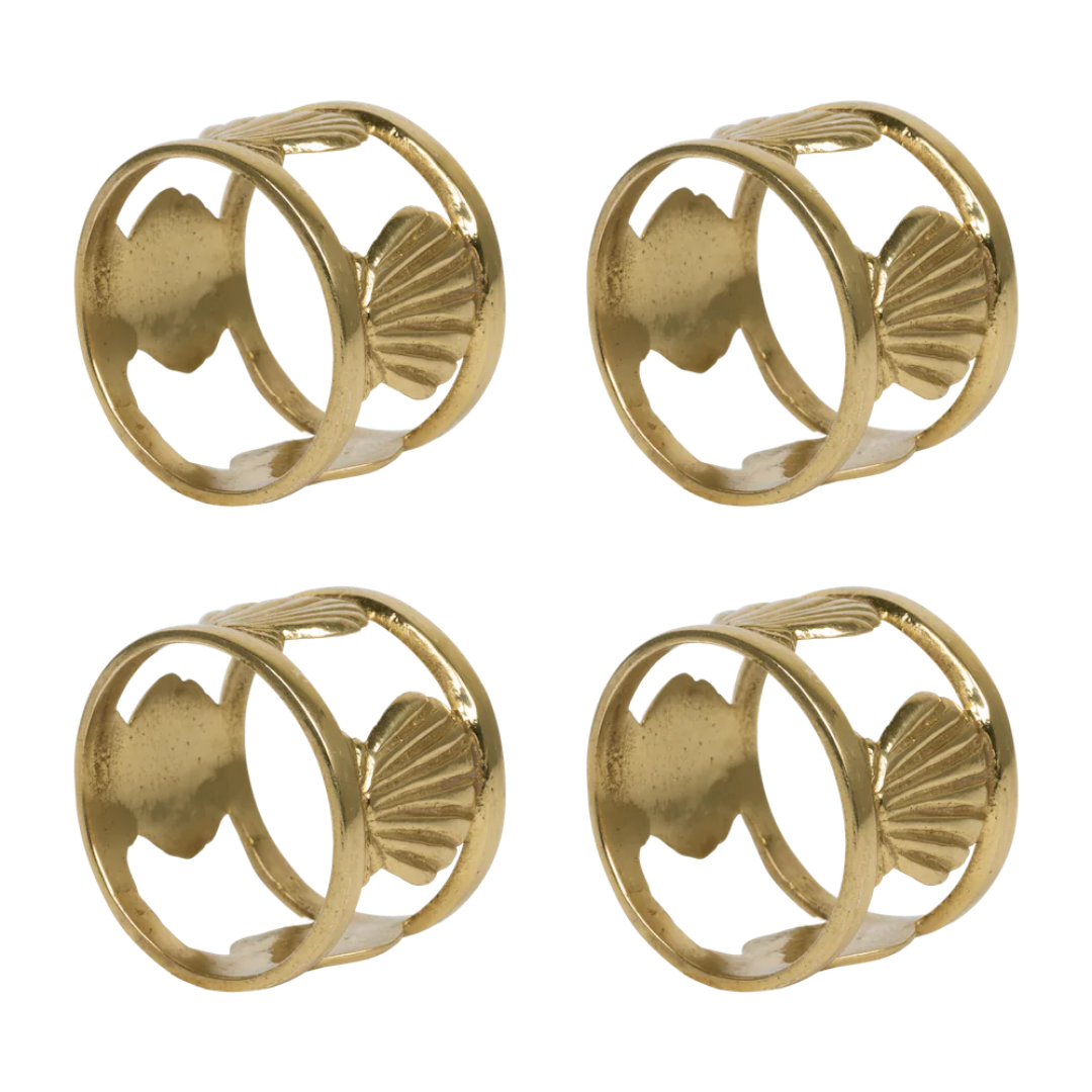 Brass Shell Napkin Rings (Set/2)