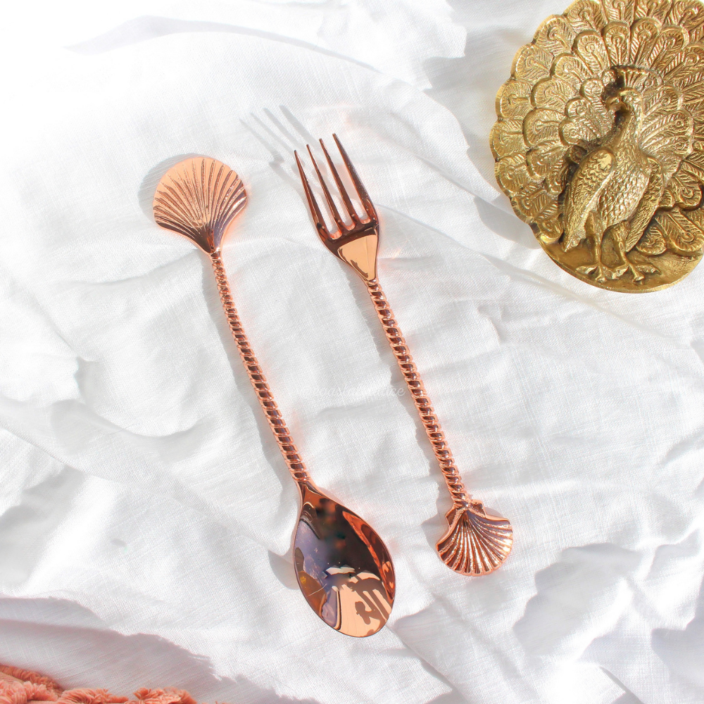 Brass Rose Gold Clam Shell Spoon