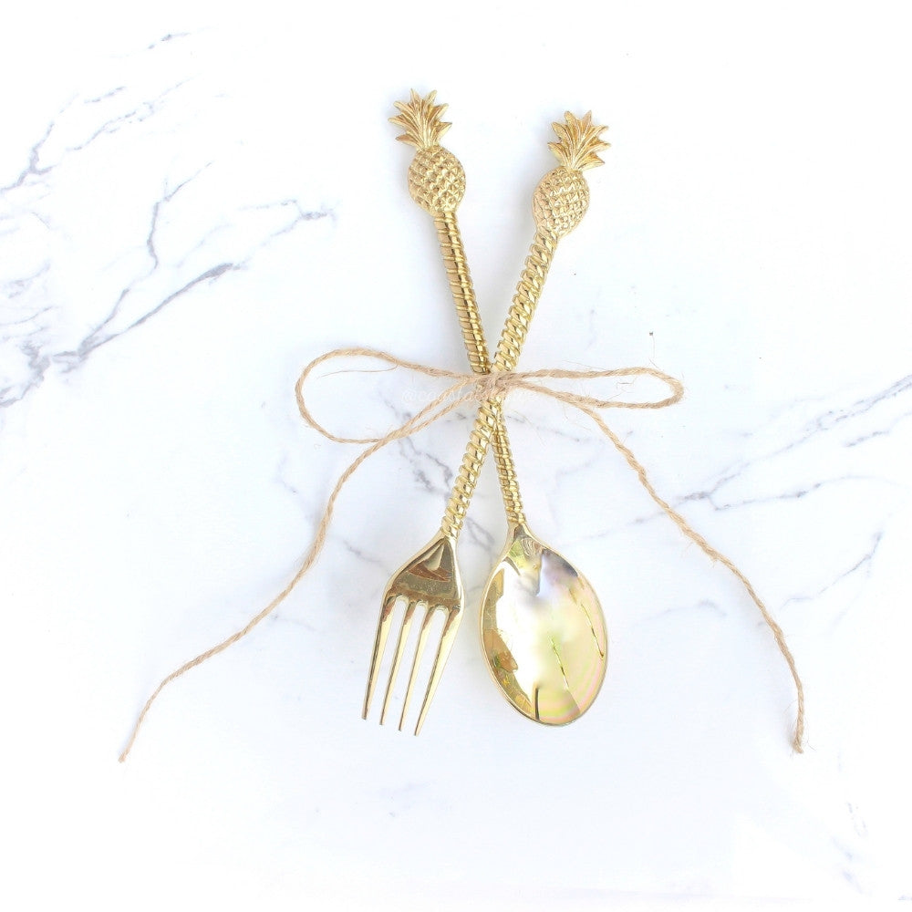 Brass Gold Pineapple Cutlery