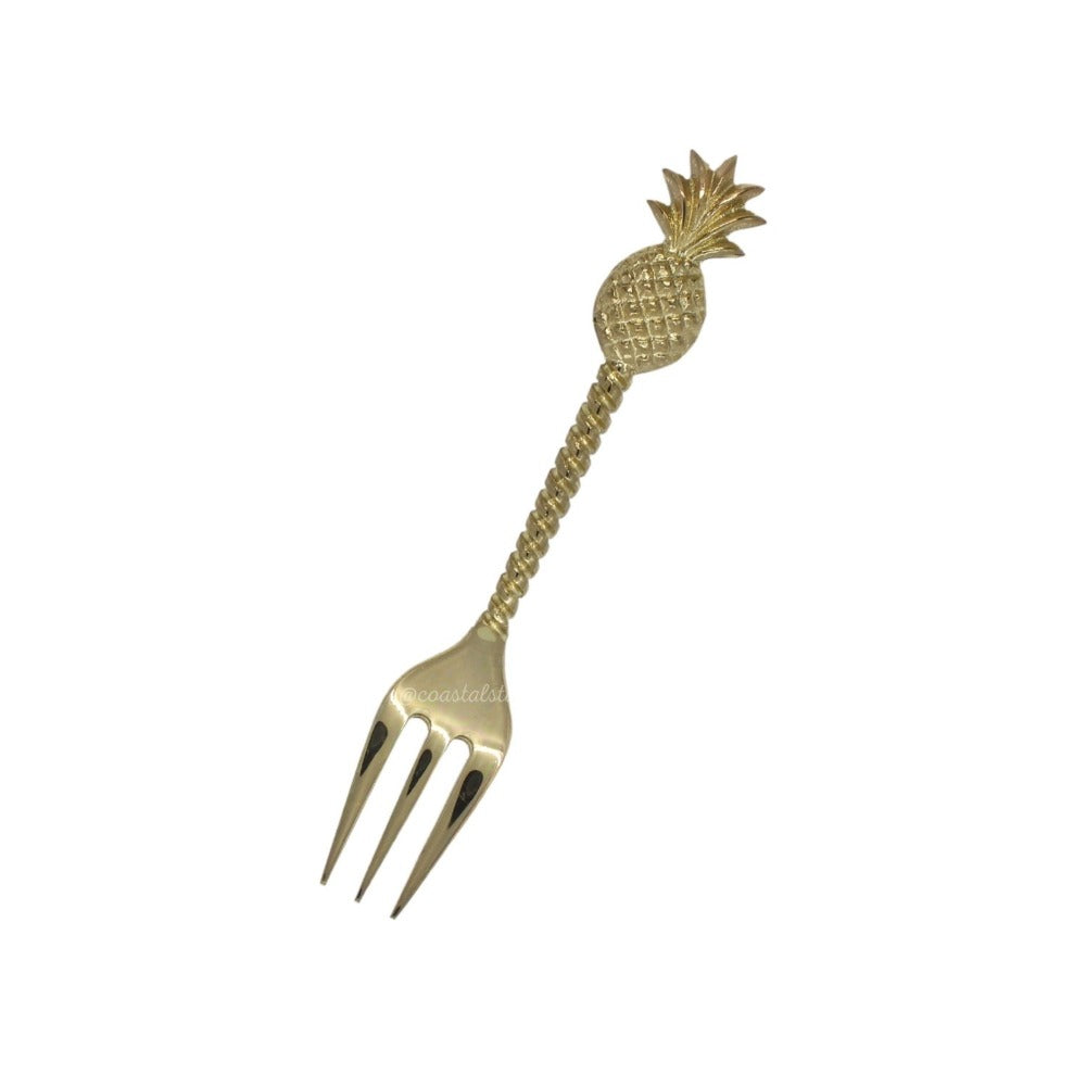 Brass Gold Pineapple Dessert Cutlery