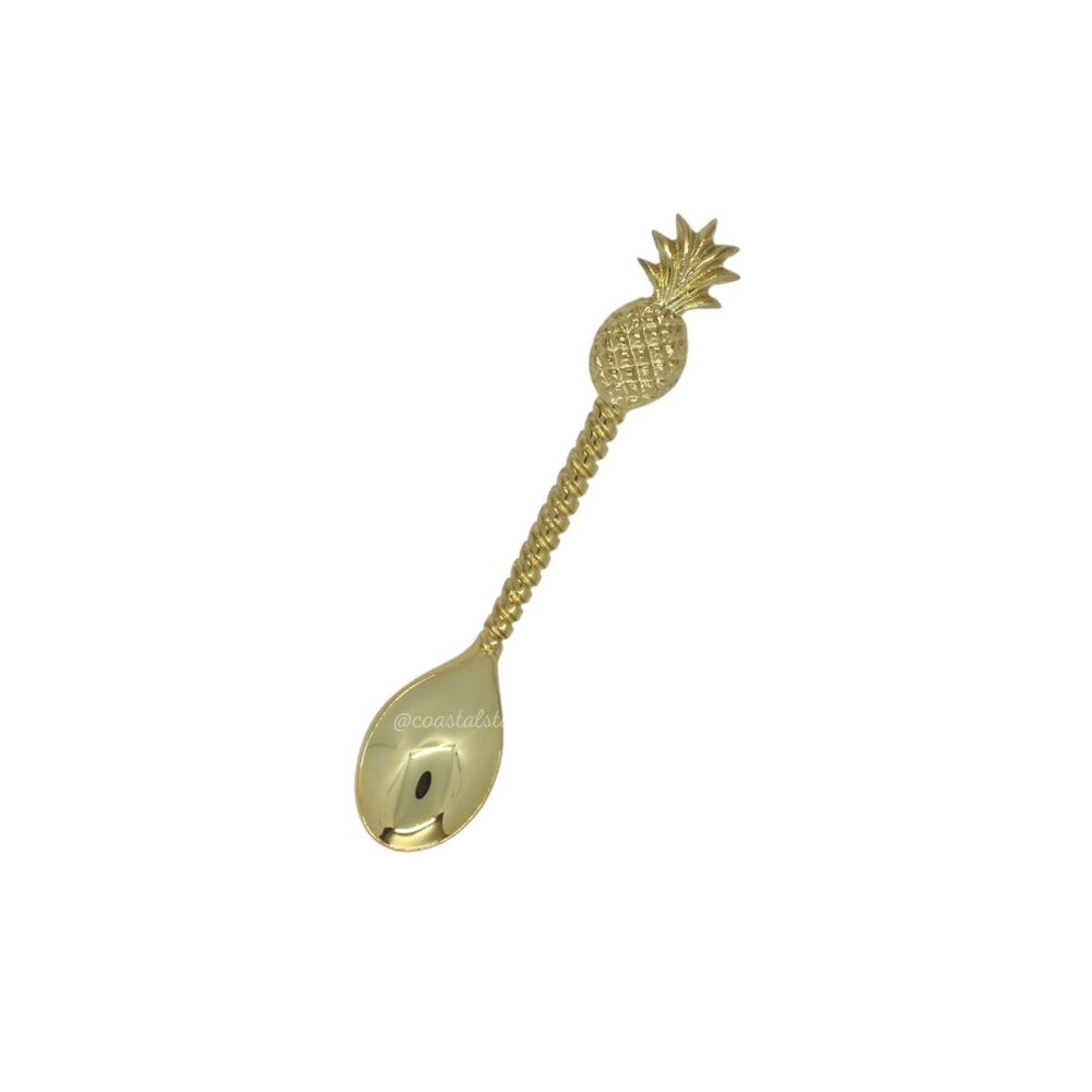 Brass Gold Pineapple Dessert Cutlery