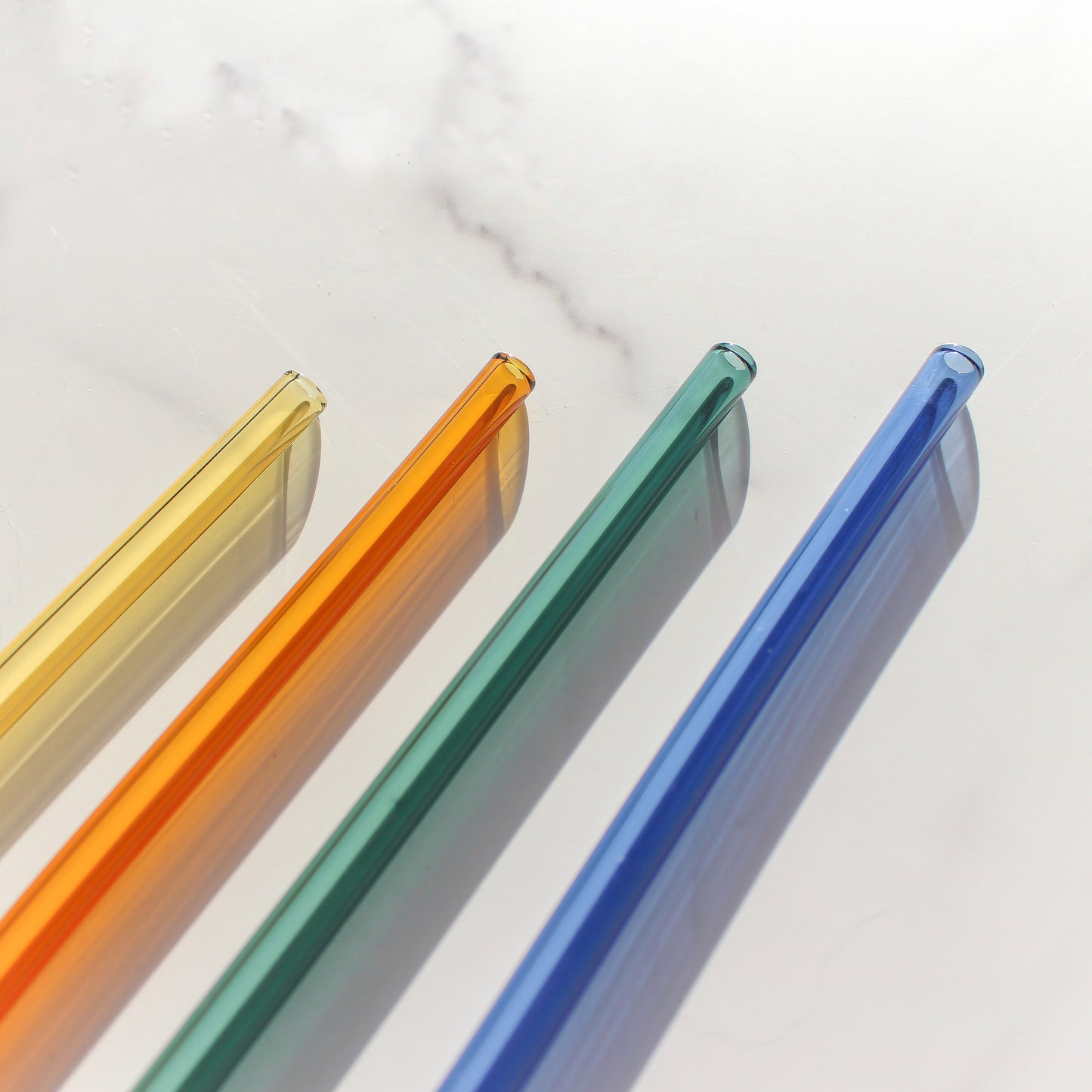 Colour Glass Straws (Set of 4 with brush)