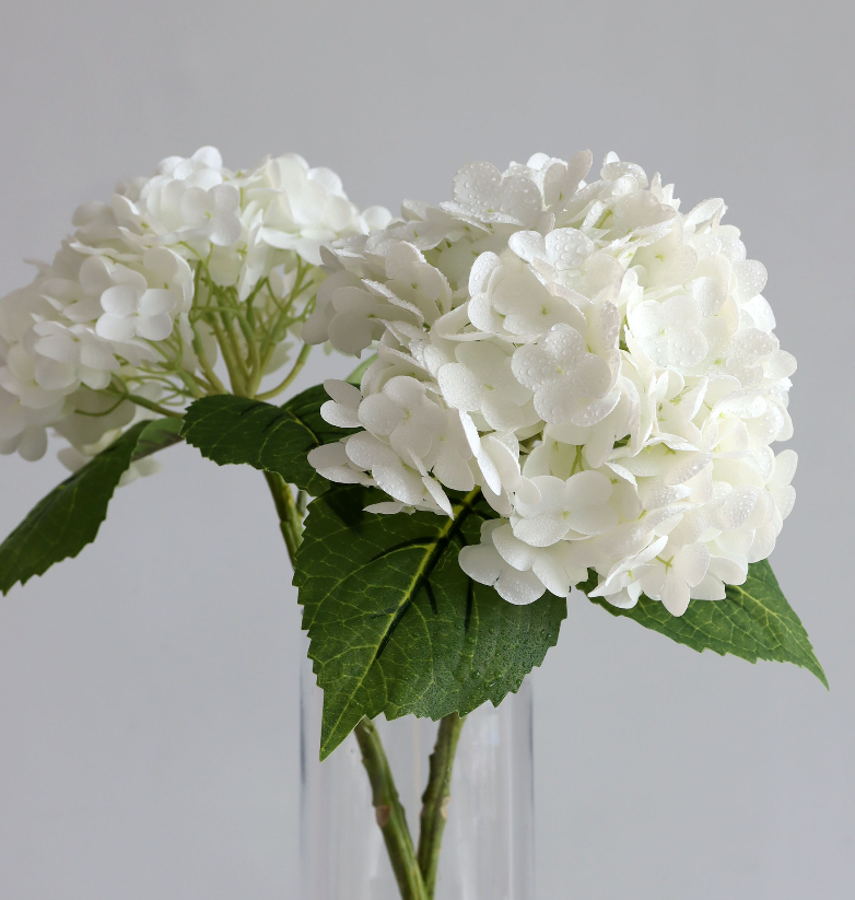 Real Touch Hydrangea Artificial Flower in white