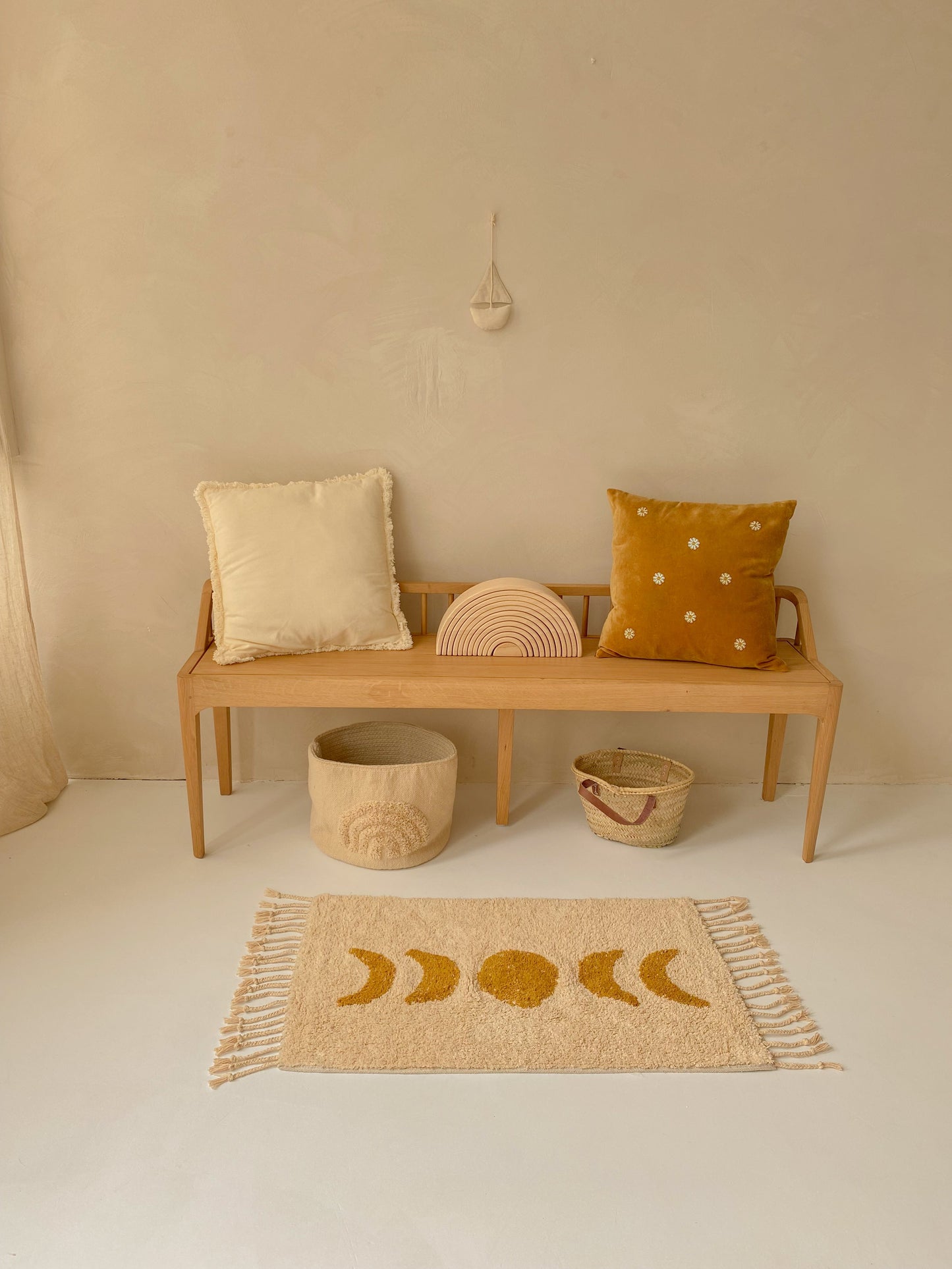 Moon Phase Bath Mat with Tassels
