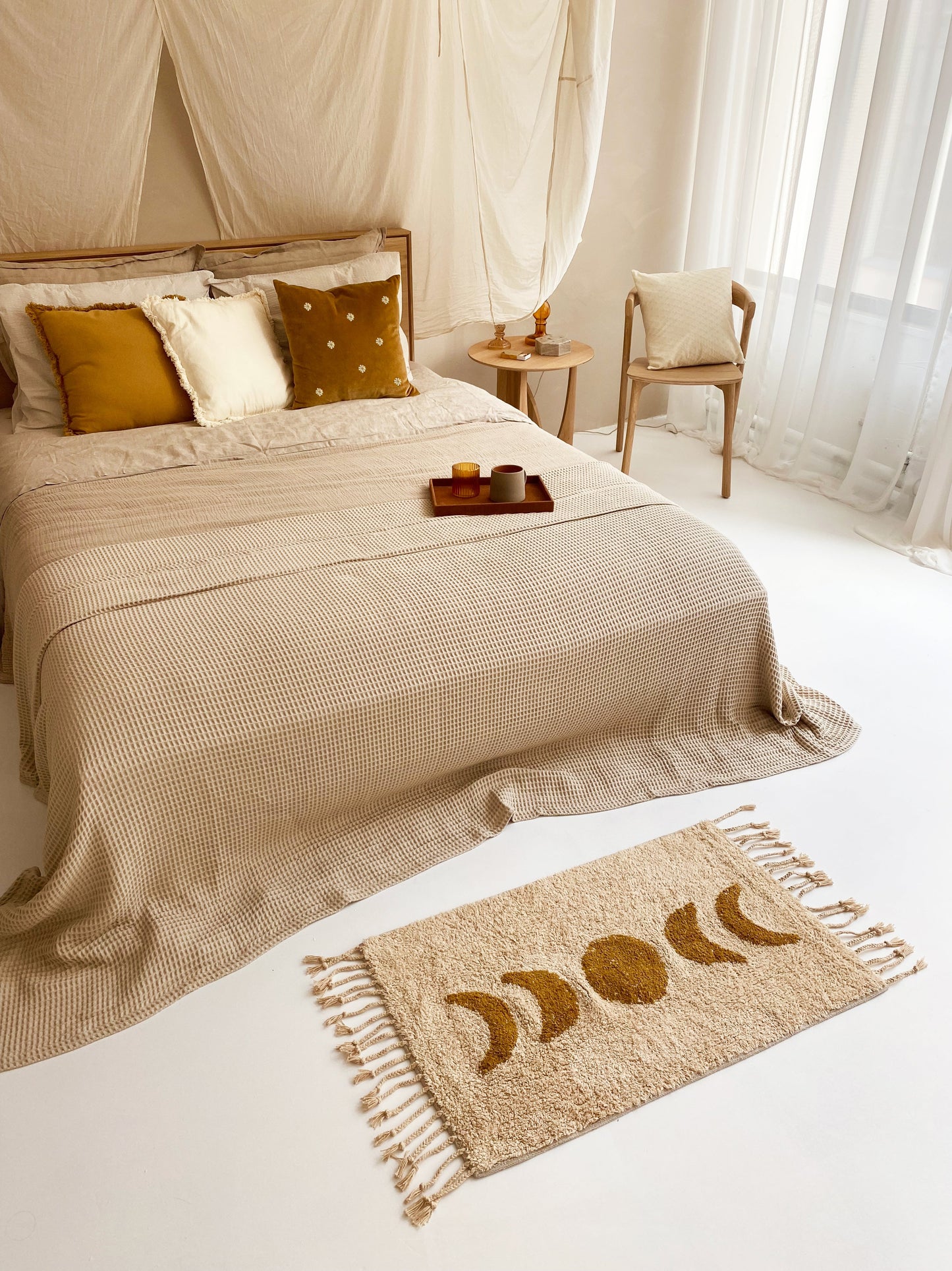 Moon Phase Bath Mat with Tassels