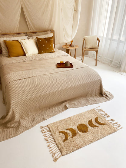 Moon Phase Bath Mat with Tassels