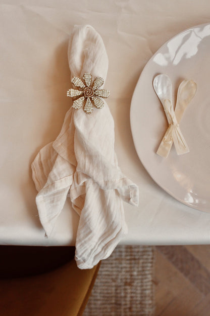 Beaded Daisy Napkin Rings (Set/2)