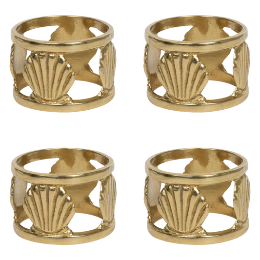 Brass Shell Napkin Rings (Set/2)