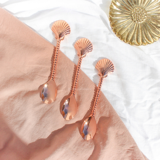 Brass Rose Gold Clam Shell Spoon