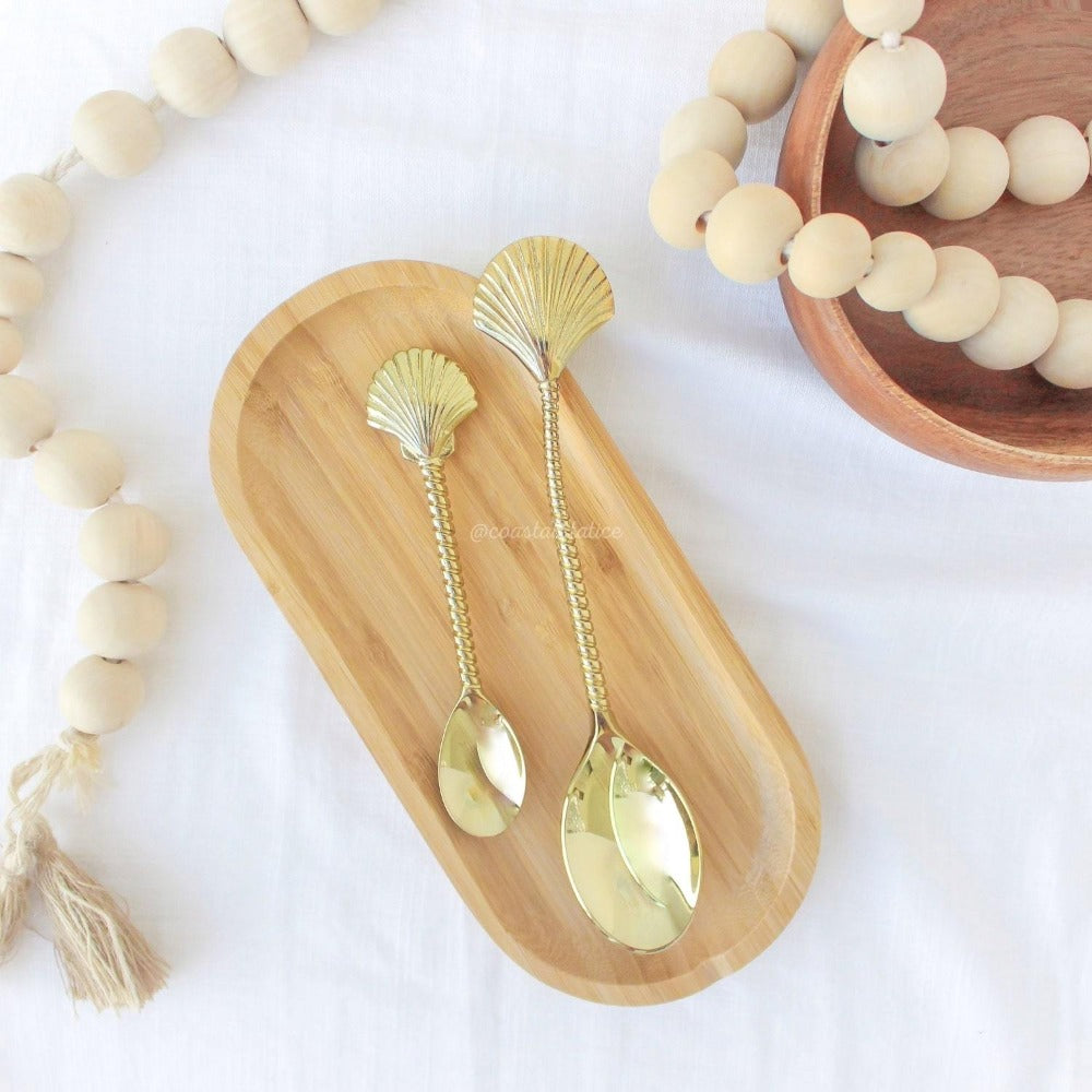 Brass Gold Clam Shell Spoon