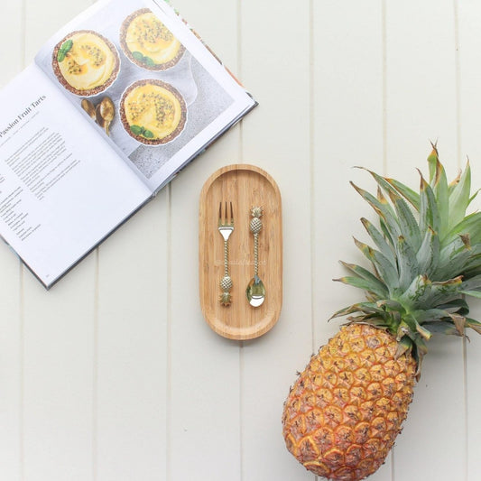 Brass Gold Pineapple Dessert Cutlery