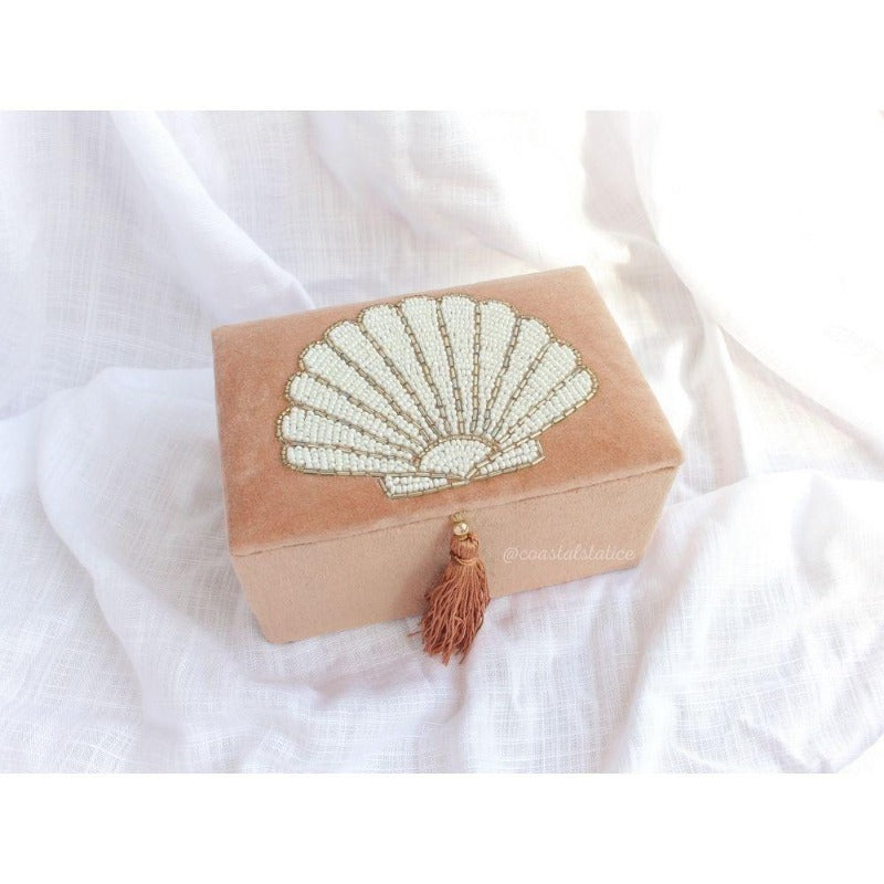 Shell Velvet Jewellery Box Small