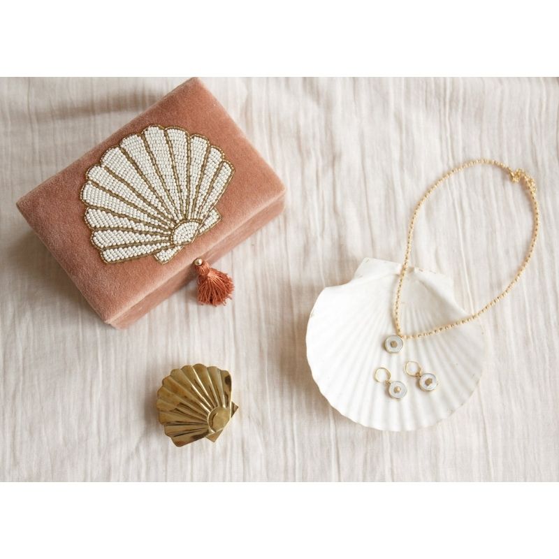 Shell Velvet Jewellery Box Small