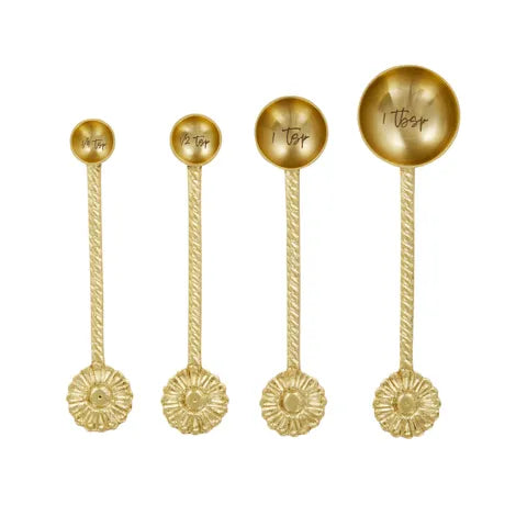 Daisy Measurement Spoons in Gold