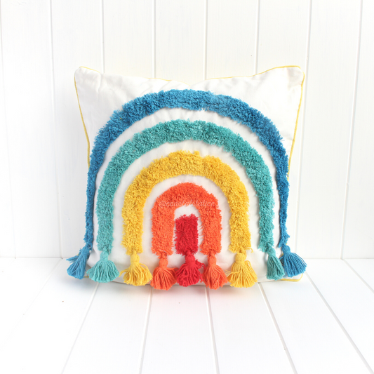 Tufted Rainbow Cushion Cover